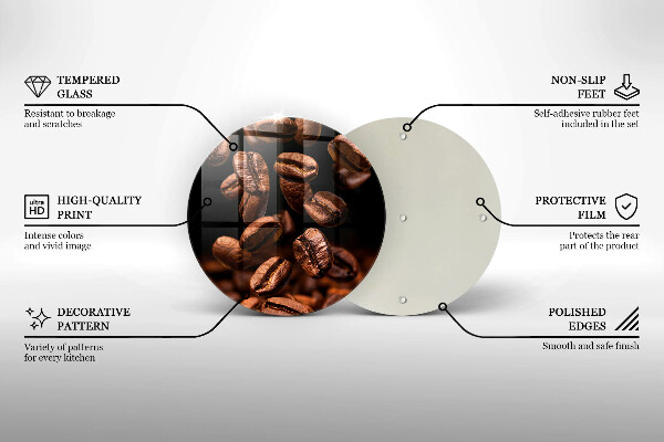 Kuchynská doska zo skla Hnedé kávové zrná