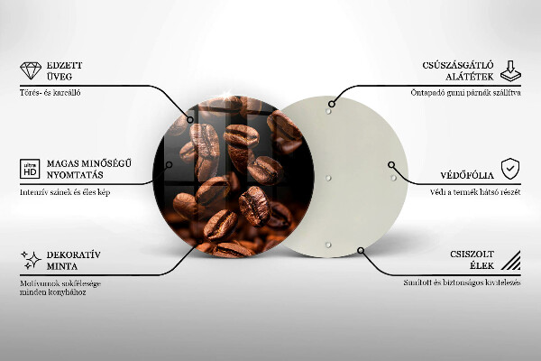 Kuchynská doska zo skla Hnedé kávové zrná