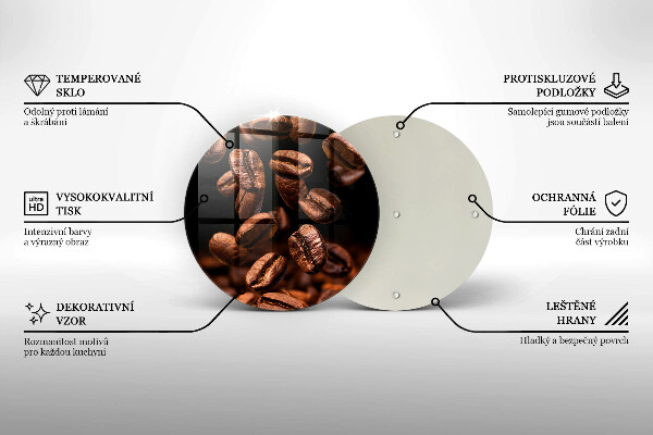 Kuchynská doska zo skla Hnedé kávové zrná