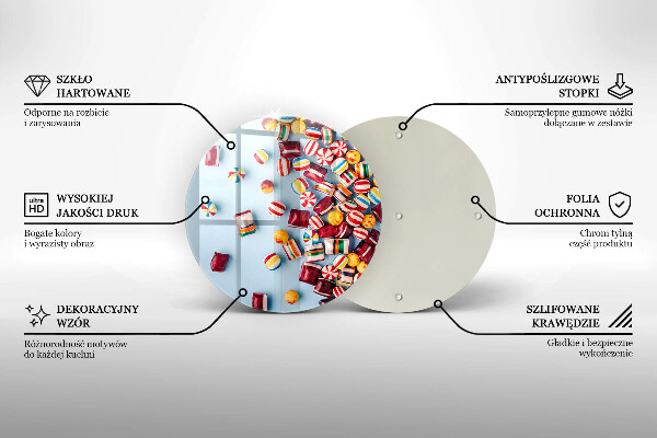 Kuchynská doska zo skla Farebné cukríky