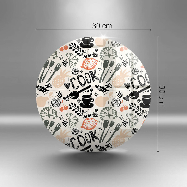 Kuchynská doska zo skla Kreslený kuchynský motív