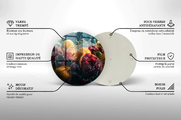 Kuchynská doska zo skla Ovocie vo vode