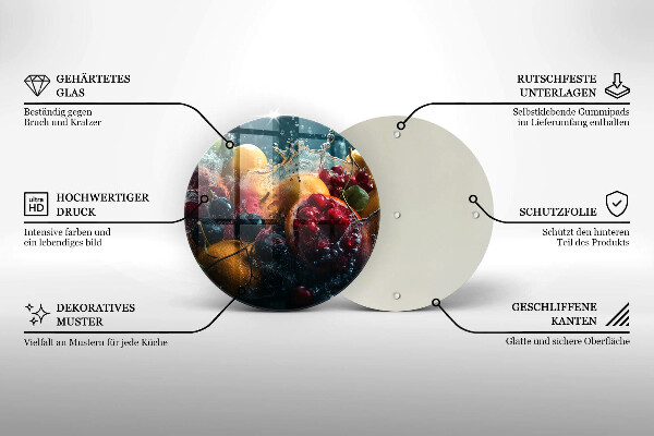 Kuchynská doska zo skla Ovocie vo vode