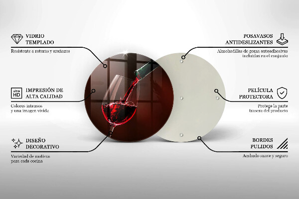 Kuchynská doska zo skla Pohár vína