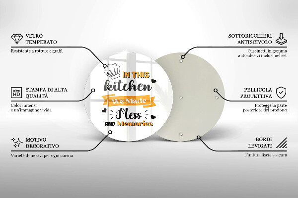 Kuchynská doska zo skla In this kitchen we made mess and memories