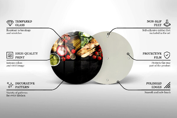 Kuchynská doska zo skla Talianske prísady a koreniny