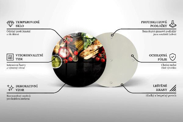 Kuchynská doska zo skla Talianske prísady a koreniny