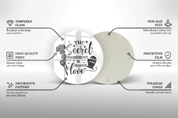 Kuchynská doska zo skla Nápis veta