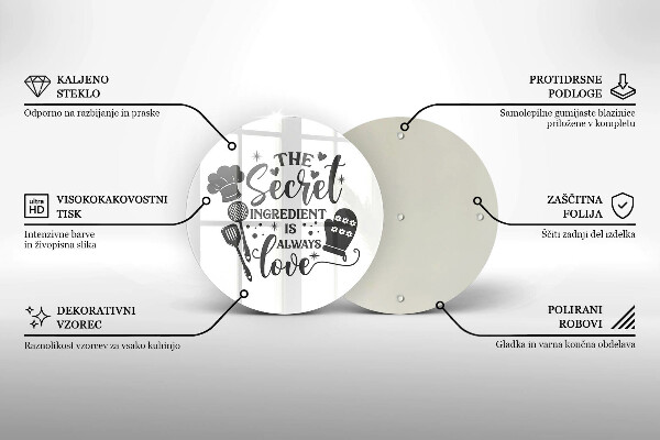 Kuchynská doska zo skla Nápis veta