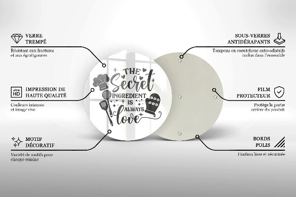 Kuchynská doska zo skla Nápis veta