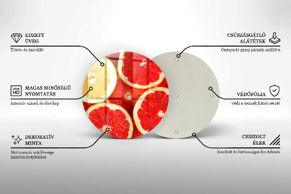 Kuchynská doska zo skla Plátky grapefruitu