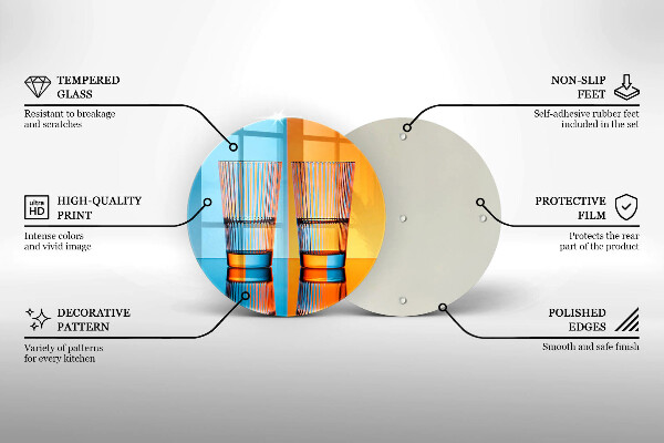 Kuchynská doska zo skla Dva poháre vody