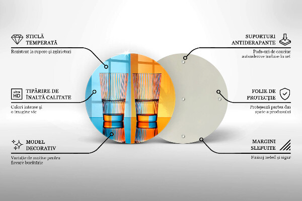 Kuchynská doska zo skla Dva poháre vody