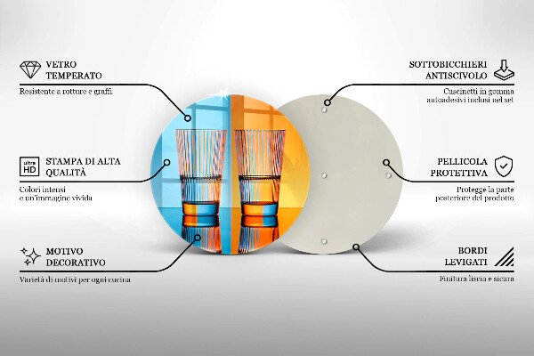 Kuchynská doska zo skla Dva poháre vody