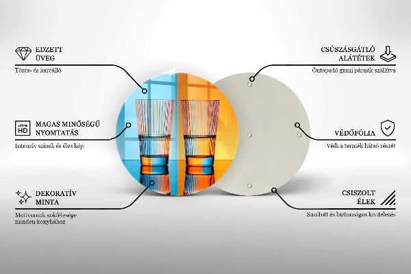 Kuchynská doska zo skla Dva poháre vody
