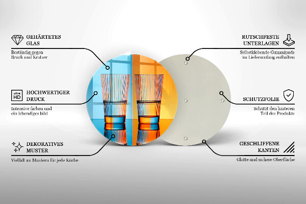Kuchynská doska zo skla Dva poháre vody