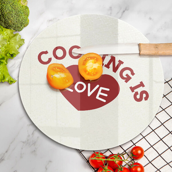 Kuchynská doska zo skla Cooking is love