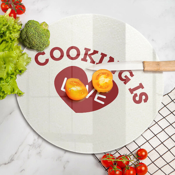 Kuchynská doska zo skla Cooking is love