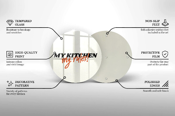 Kuchynská doska zo skla My kitchen my rules