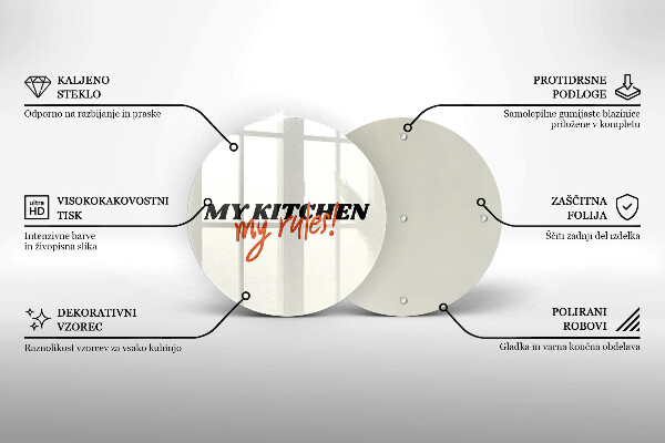 Kuchynská doska zo skla My kitchen my rules