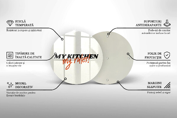 Kuchynská doska zo skla My kitchen my rules