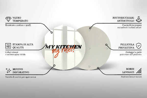 Kuchynská doska zo skla My kitchen my rules