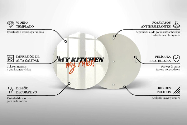 Kuchynská doska zo skla My kitchen my rules