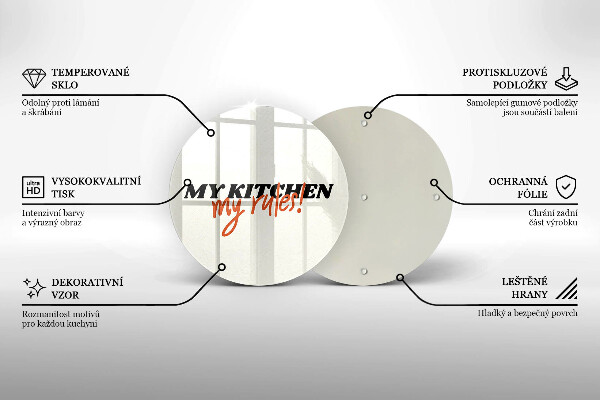 Kuchynská doska zo skla My kitchen my rules