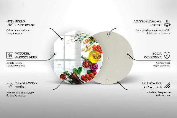 Kuchynská doska zo skla Zelenina a korenie