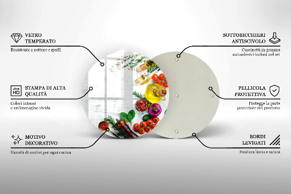 Kuchynská doska zo skla Zelenina a korenie