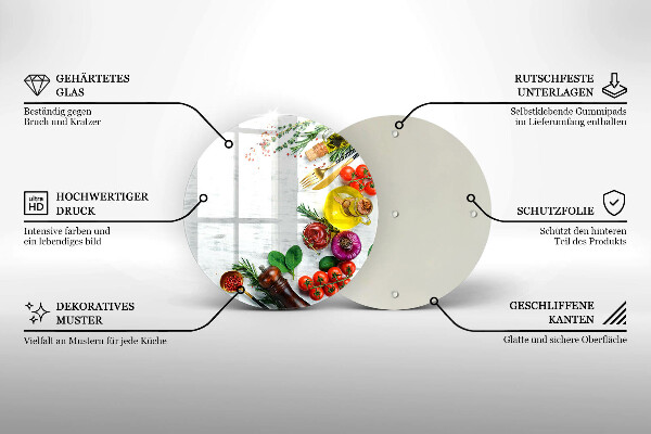 Kuchynská doska zo skla Zelenina a korenie