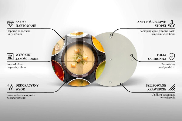 Kuchynská doska zo skla Farebné polievky