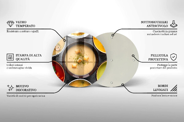 Kuchynská doska zo skla Farebné polievky