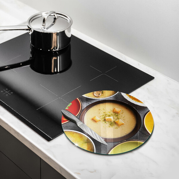 Kuchynská doska zo skla Farebné polievky