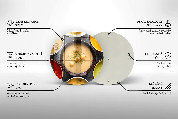 Kuchynská doska zo skla Farebné polievky