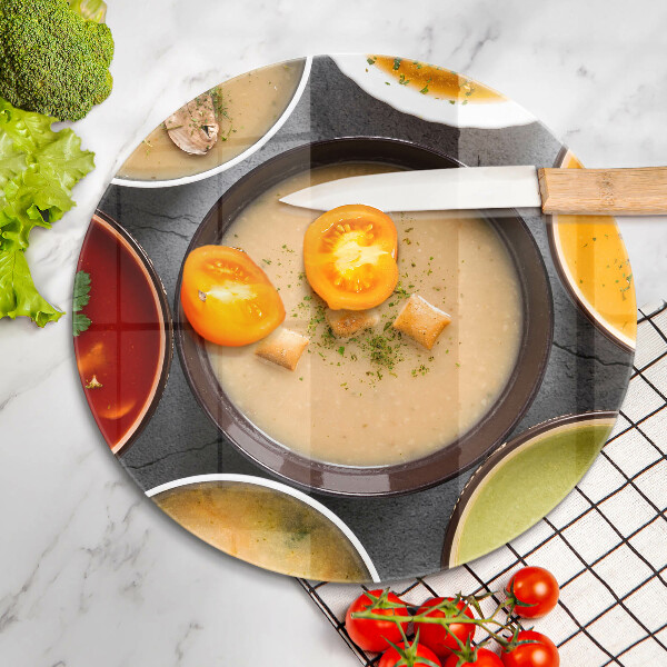 Kuchynská doska zo skla Farebné polievky