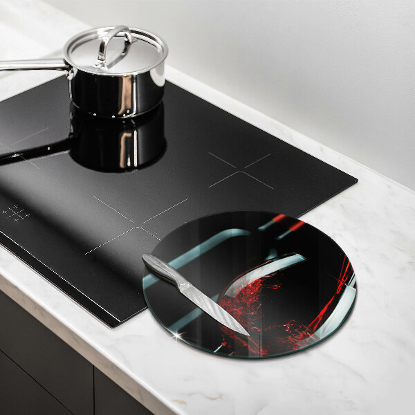 Kuchynská doska veľká zo skla Fľaša vína a pohár