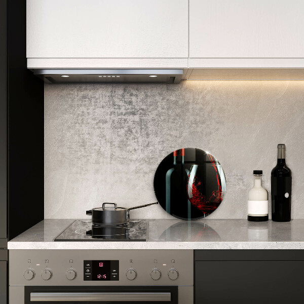 Kuchynská doska veľká zo skla Fľaša vína a pohár