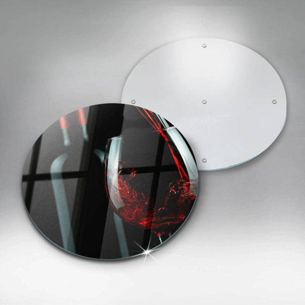 Kuchynská doska veľká zo skla Fľaša vína a pohár