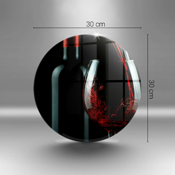 Kuchynská doska veľká zo skla Fľaša vína a pohár