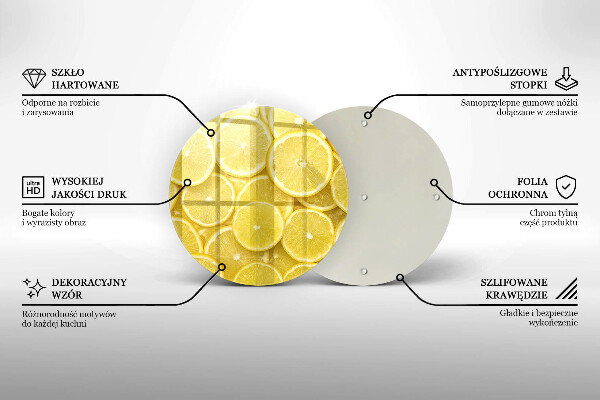 Kuchynská doska veľká zo skla Citrónové ovocie