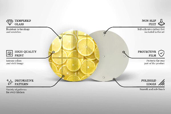 Kuchynská doska veľká zo skla Citrónové ovocie