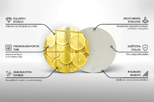 Kuchynská doska veľká zo skla Citrónové ovocie