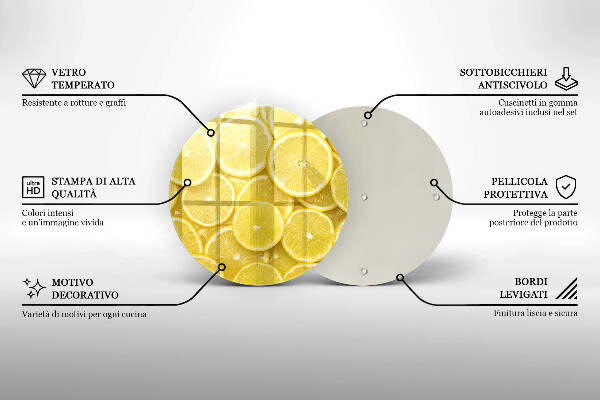 Kuchynská doska veľká zo skla Citrónové ovocie