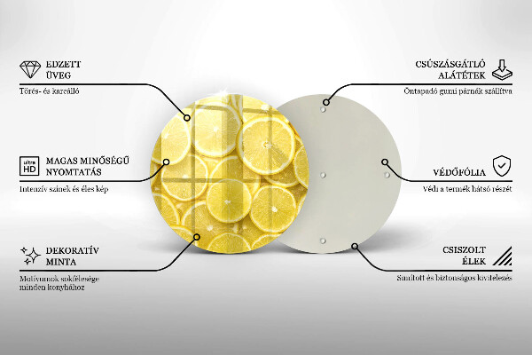 Kuchynská doska veľká zo skla Citrónové ovocie