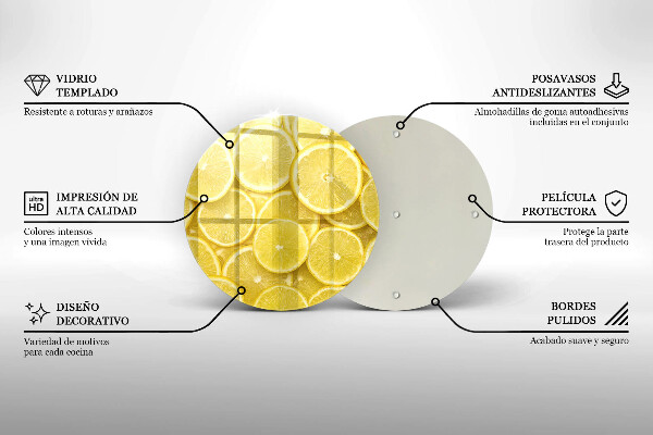 Kuchynská doska veľká zo skla Citrónové ovocie