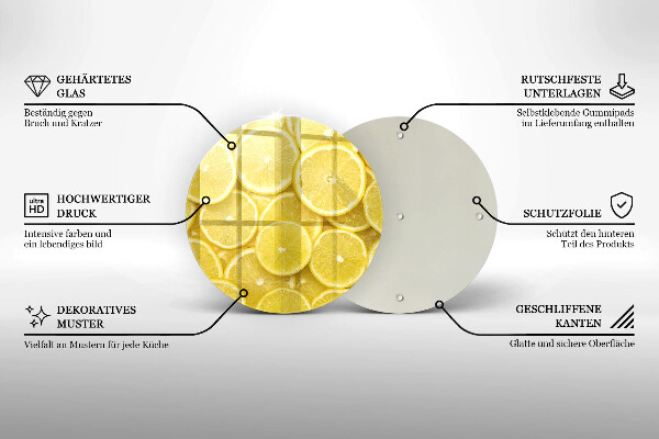 Kuchynská doska veľká zo skla Citrónové ovocie