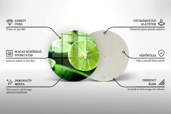 Kuchynská doska veľká zo skla Limetkový citrus