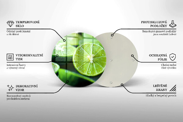 Kuchynská doska veľká zo skla Limetkový citrus