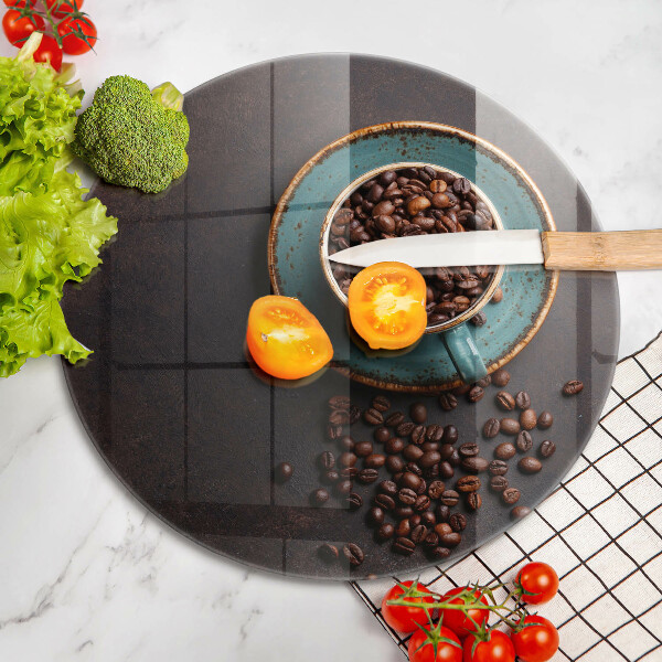 Kuchynská doska zo skla Šálka kávových zŕn